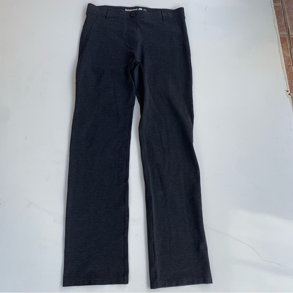 Betabrand Dress Pants Women Large Long Classic Yoga Gray Heather Stretch Bootcut